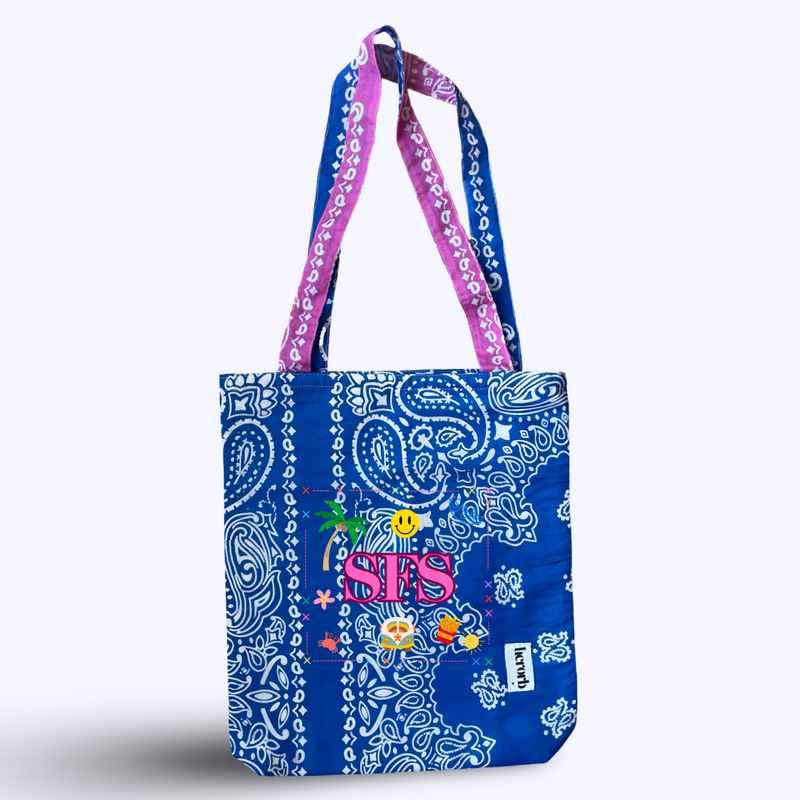 Navy Bandana Tote Bag