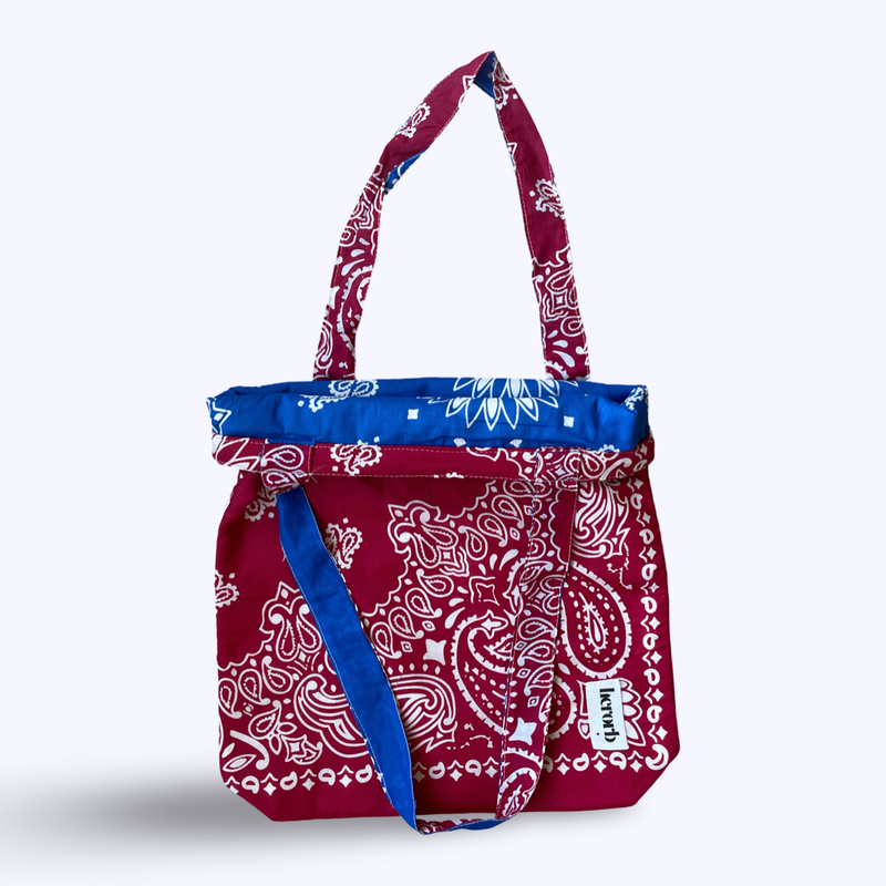 Maroon Bandana Tote Bag