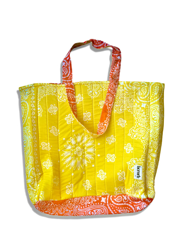 XL Yellow Bandana Tote Bag