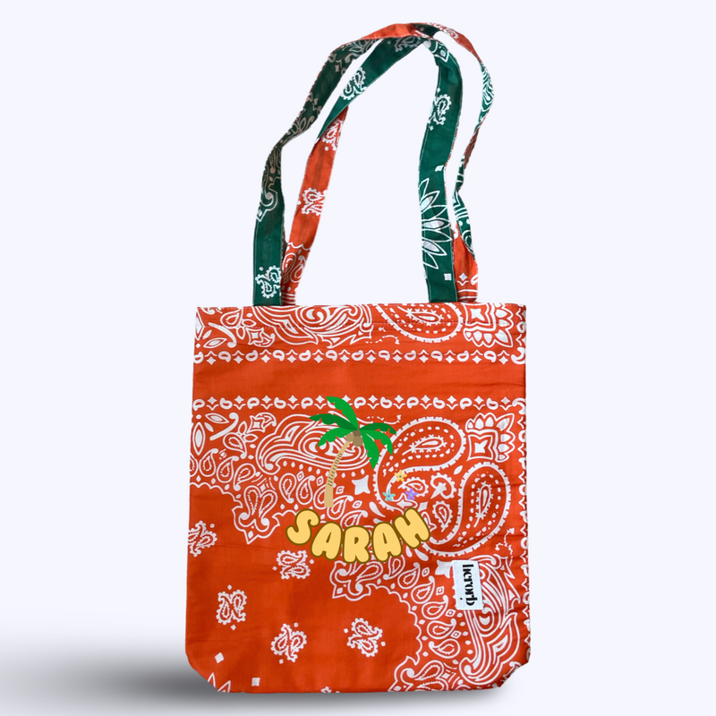 Orange Bandana Tote Bag