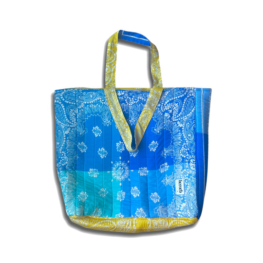 XL Blue Bandana Tote Bag